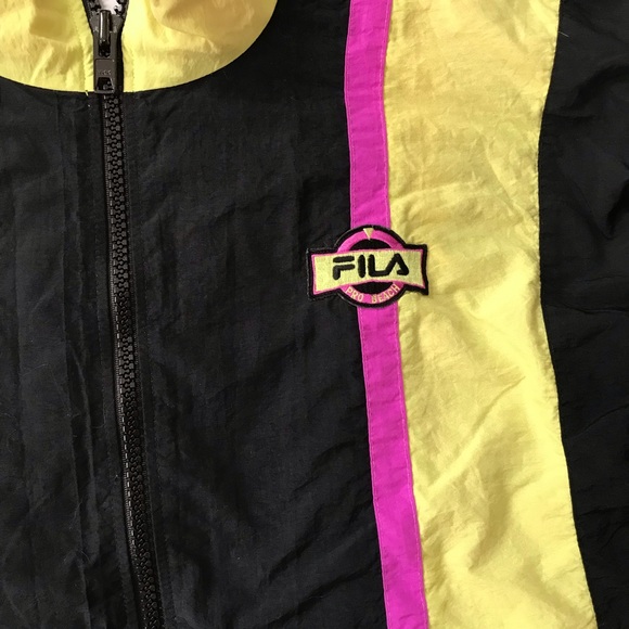 A beautiful black/magenta pink FILA zip up track jacket, Size Small - Picture 7 of 14